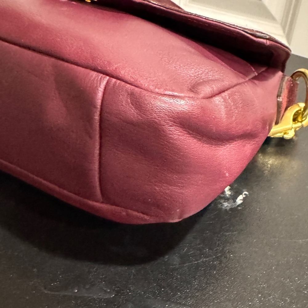 Coach Deep Burgundy Leather crossbody/shoulder Handbag 125206 - Picture 8 of 10